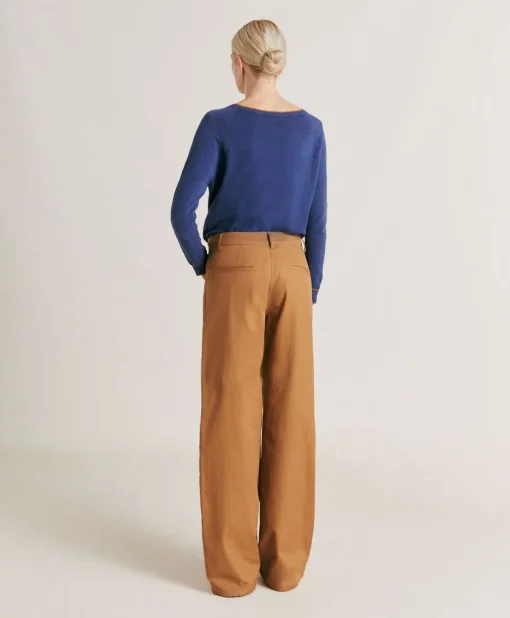 Pantaloni Olivina In Gabardina - Caramello