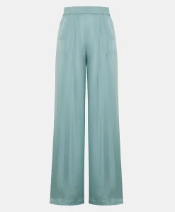 Pantaloni Patrice Bis In Seta Unita - Ceruleo