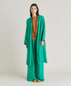 Pantaloni Patrice In Cupro Jacquard - Smeraldo