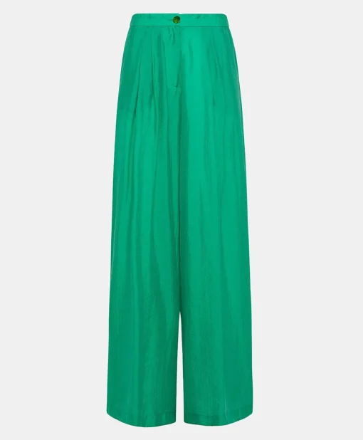 Pantaloni Patrice In Cupro Jacquard - Smeraldo