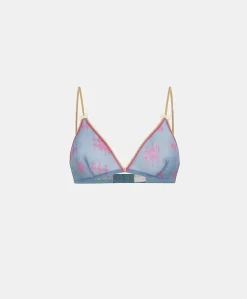 Reggiseno Amethist In Nylon Stampato - Bluette/Fucsia