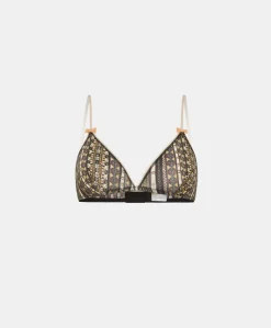 Reggiseno Amethist In Nylon Stampato - Nero Multicolor