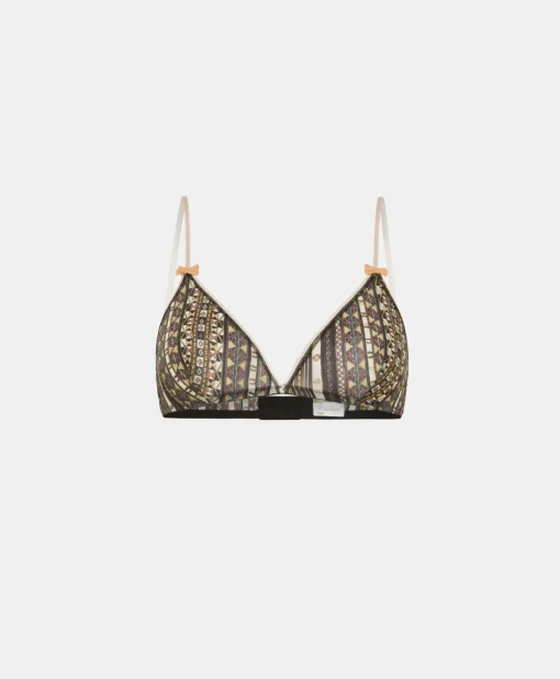 Reggiseno Amethist In Nylon Stampato - Nero Multicolor