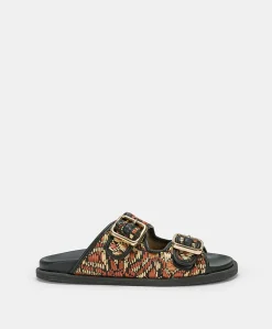 Sandali Chamorro Con Intreccio - Nero Multicolor
