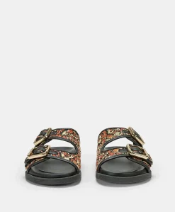Sandali Chamorro Con Intreccio - Nero Multicolor