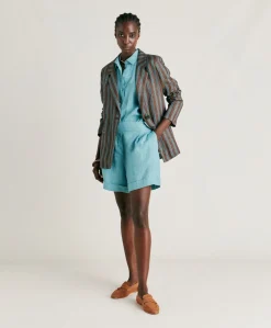 Short Manbru' In Lino - Ceruleo