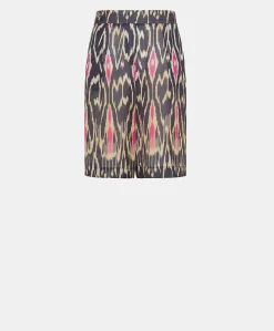 Short Nina In Viscosa Lino - Multicolor Blu