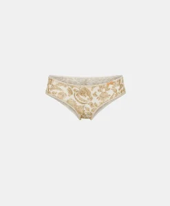 Slip Amaca In Nylon Stampato - Panna / Multicolor