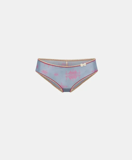 Slip Amaca In Nylon Stampato - Bluette/Fucsia