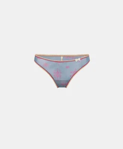 Slip Arca In Nylon Stampato - Bluette/Fucsia