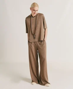 Thirt Iora In Jersey Lurex - Fango