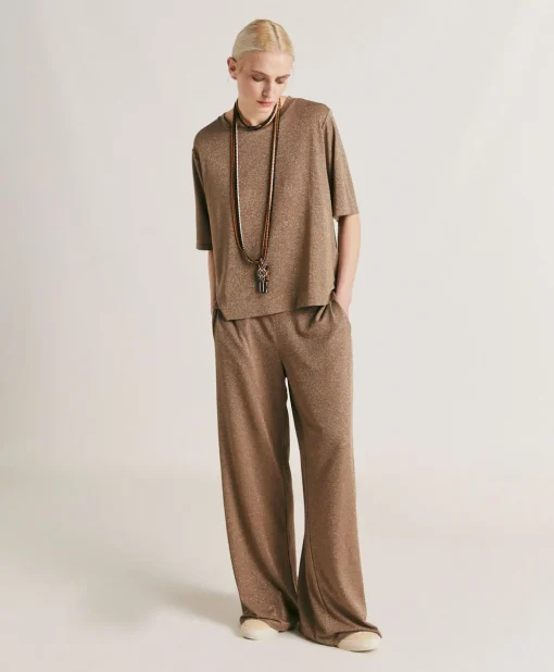 Thirt Iora In Jersey Lurex - Fango