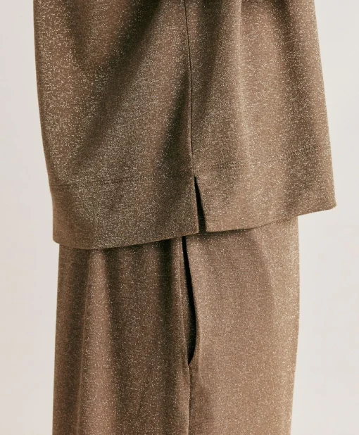 Thirt Iora In Jersey Lurex - Fango