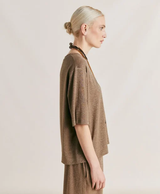 Thirt Iora In Jersey Lurex - Fango