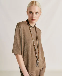 Thirt Iora In Jersey Lurex - Fango