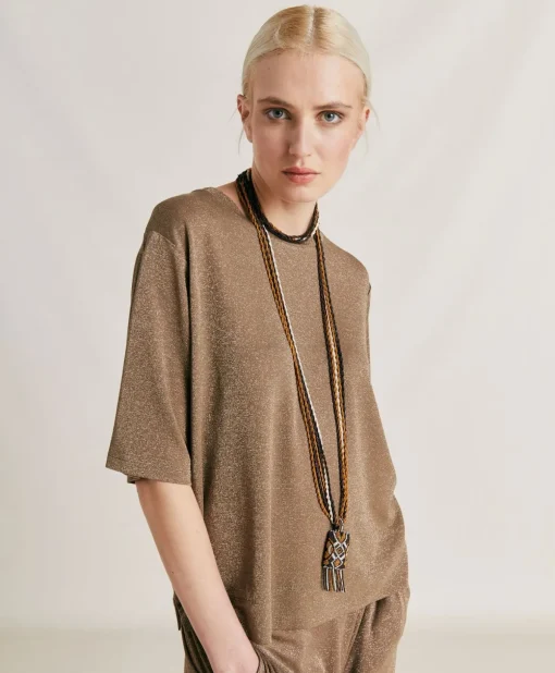 Thirt Iora In Jersey Lurex - Fango