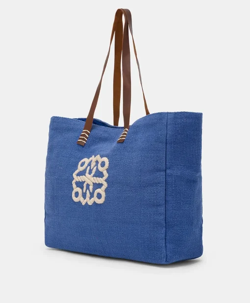 Tote Bag Paraguan In Canvas Con Ricamo - Bluette