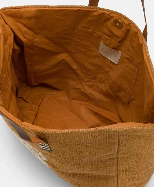 Tote Bag Paraguan In Canvas Con Ricamo - Brandy