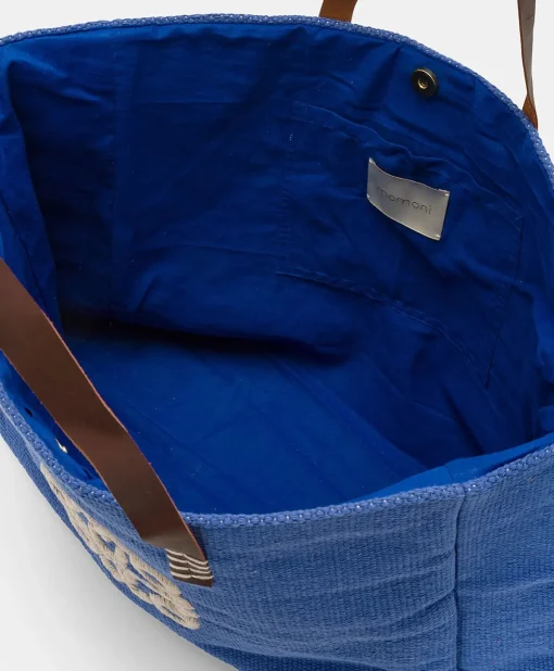 Tote Bag Paraguan In Canvas Con Ricamo - Bluette