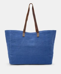 Tote Bag Paraguan In Canvas Con Ricamo - Bluette