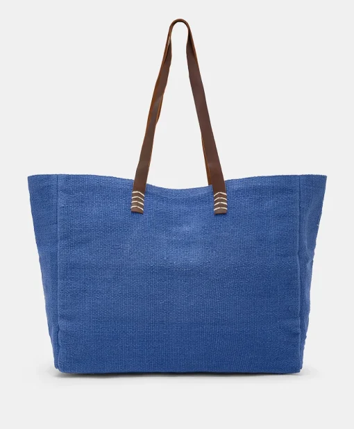 Tote Bag Paraguan In Canvas Con Ricamo - Bluette