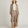 Trench Bados In Twill Di Seta - Beige/ Tabacco