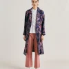 Trench Bados In Twill Di Seta - Blu Notte Multicolor