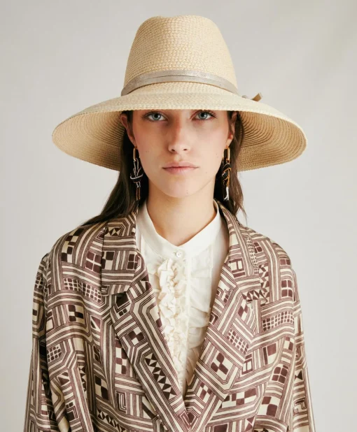 Trench Bados In Twill Di Seta - Beige/ Tabacco