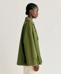 Trench Gazania In Cotone - Verde