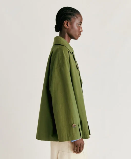 Trench Gazania In Cotone - Verde