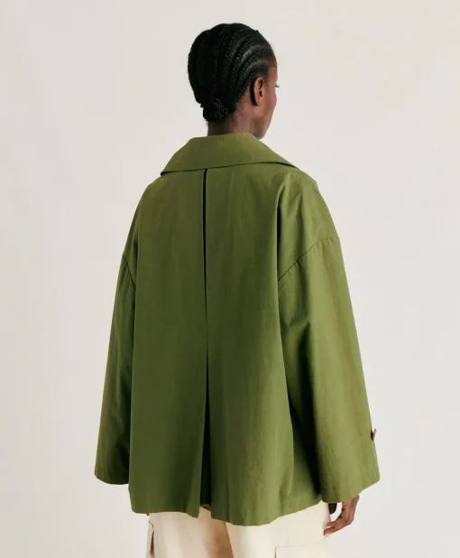 Trench Gazania In Cotone - Verde