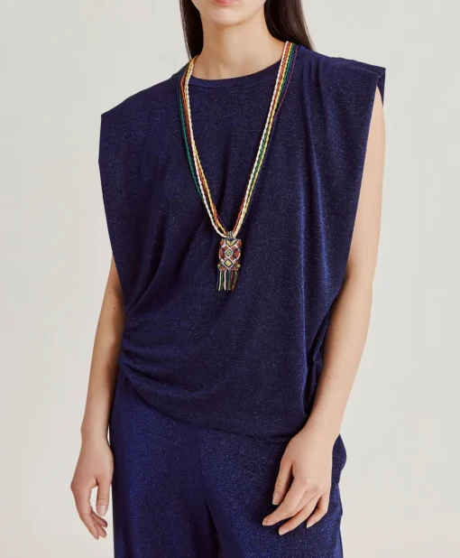 Tshirt Enna In Jersey Lurex - Bluette