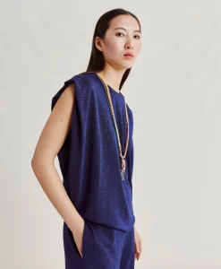 Tshirt Enna In Jersey Lurex - Bluette