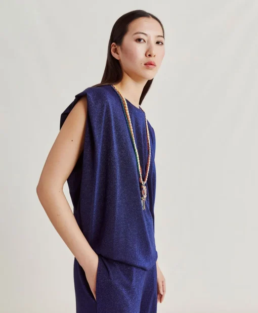 Tshirt Enna In Jersey Lurex - Bluette