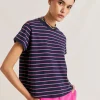 Tshirt Lottie In Jersey A Righine - Fucsia/Blu