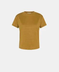 Tshirt Lottie In Jersey Lino - Caramello