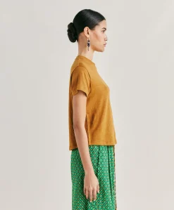 Tshirt Lottie In Jersey Lino - Caramello