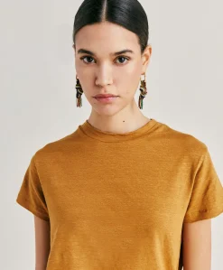 Tshirt Lottie In Jersey Lino - Caramello