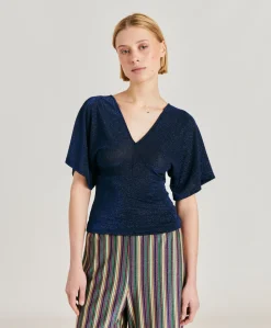 Tshirt Milly In Jersey Lurex - Bluette