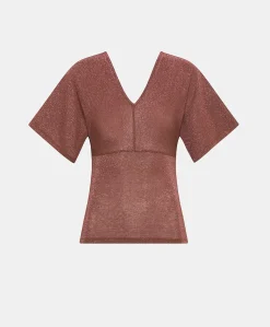 Tshirt Milly In Jersey Lurex - Terracotta