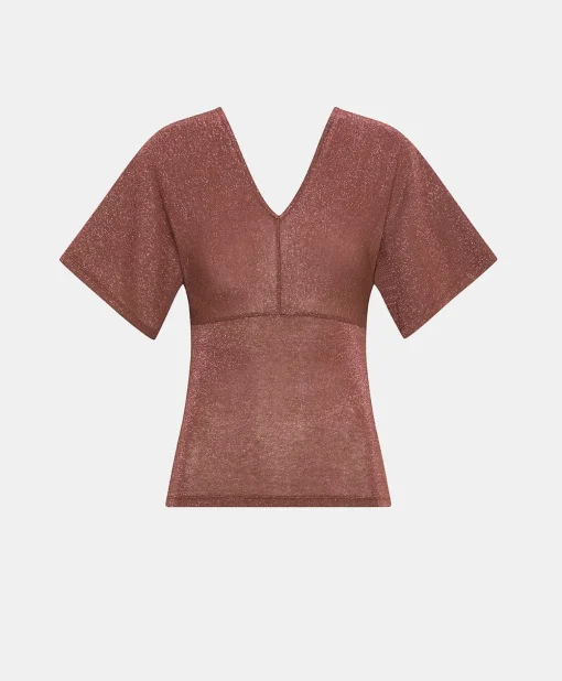 Tshirt Milly In Jersey Lurex - Terracotta