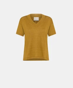 Tshirt Nancy In Jersey Lino - Caramello