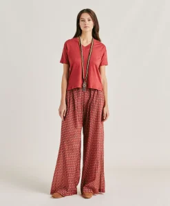 Tshirt Nancy In Jersey Lino - Amaranto