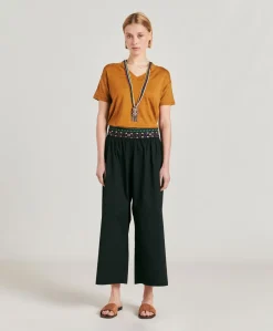 Tshirt Nancy In Jersey Lino - Caramello