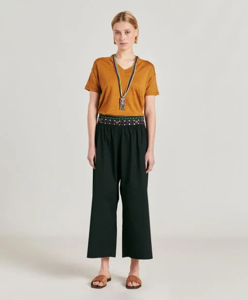 Tshirt Nancy In Jersey Lino - Caramello