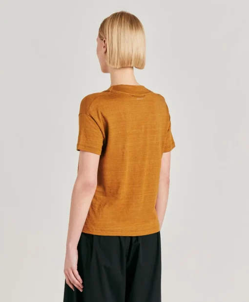 Tshirt Nancy In Jersey Lino - Caramello