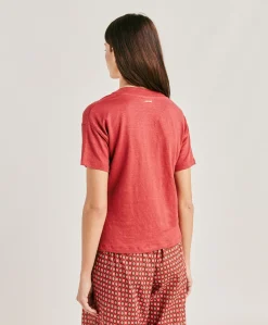 Tshirt Nancy In Jersey Lino - Amaranto
