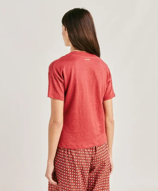 Tshirt Nancy In Jersey Lino - Amaranto