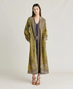 Vestito Adelma In Crepe De Chine - Blu Multicolor