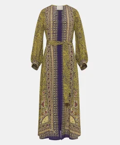 Vestito Adelma In Crepe De Chine - Blu Multicolor